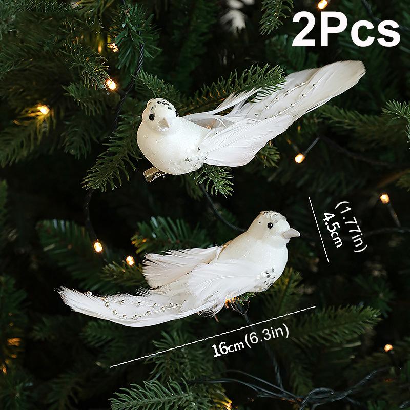 1 шт/2 шт рождественские птицы красочные елочные украшения подвеска реалистичные ручной работы