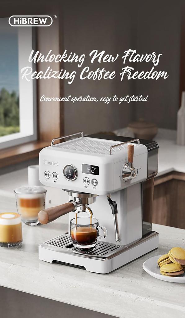 HiBREW H10Plus Espresso Coffee Machine, 20Bar Semi-Automatic Coffee Maker, Fast Heating, Temperature Control