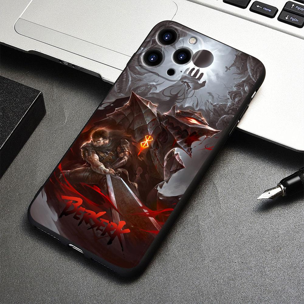 For iPhone 11 X XS 8 Plus 12 XR 14 13 Pro Max 7 6S SE 5 SE2 5S 6 SE2022 Bag Berserk Guts Anime Capinha Funda