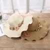 Ladies Womens Summer Sun Beach Floppy Floral Straw Hat Foldable Large Brim Hats