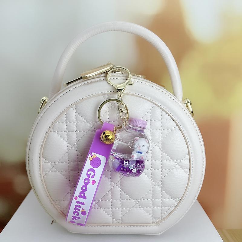 Очаровательный брелок «Мишка с жемчугом»: Жидкий зыбучий песок Кристальная подвеска Кукла - Идеальный маленький подарок