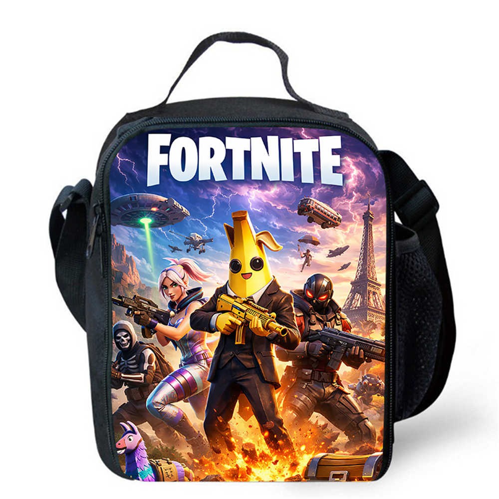Милый утепленный ланч-тоут Fortnite, Мужской и женский, для детей 5-8 лет, Портативная сумка для хранения еды с принтом для начальной школы