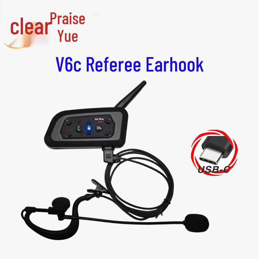 V6C Водонепроницаемая Bluetooth гарнитура для футбольного судьи на шлеме