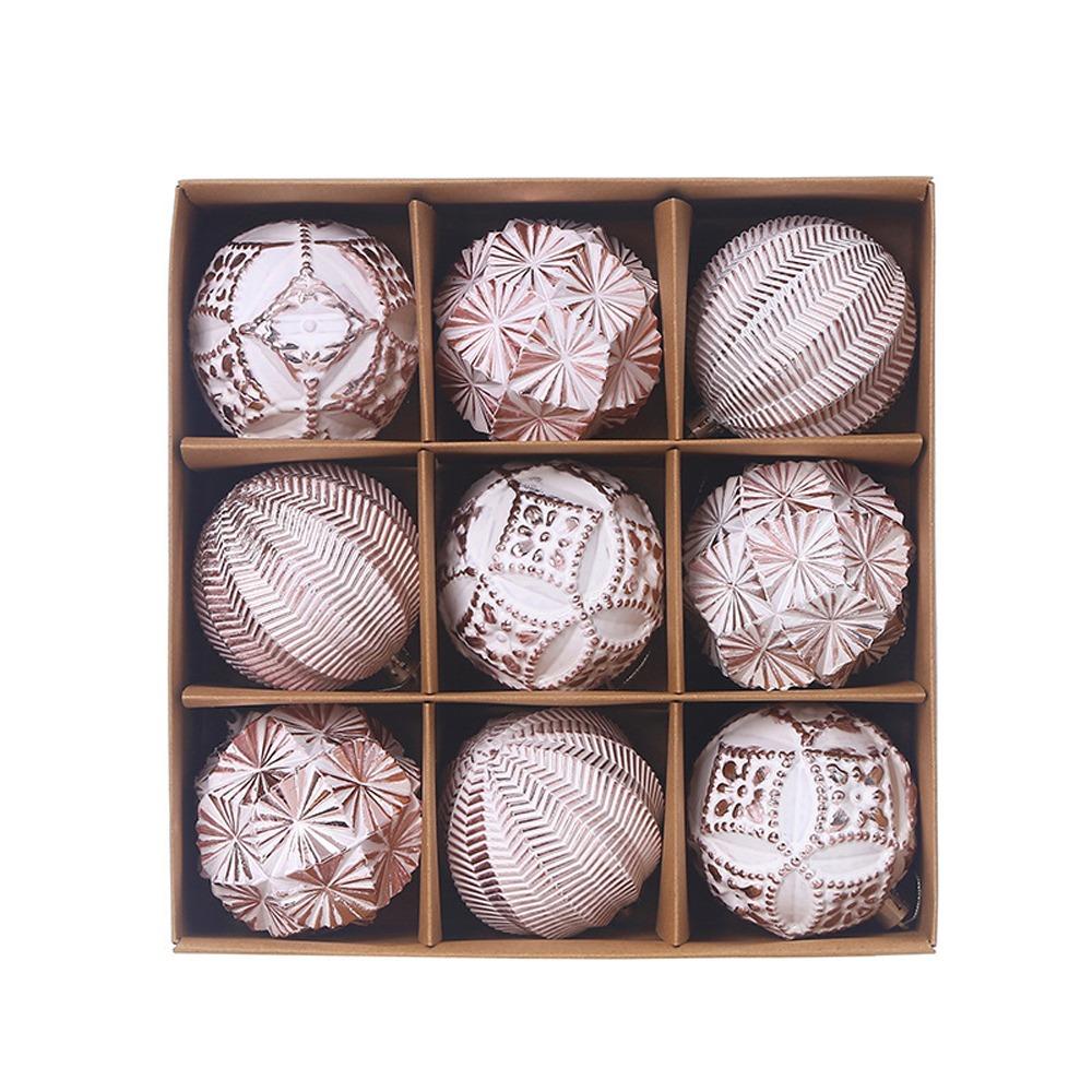 9pcs Shatterproof Electroplated Hanging Balls 8cm Christmas Tree Ornaments New Year Decoration