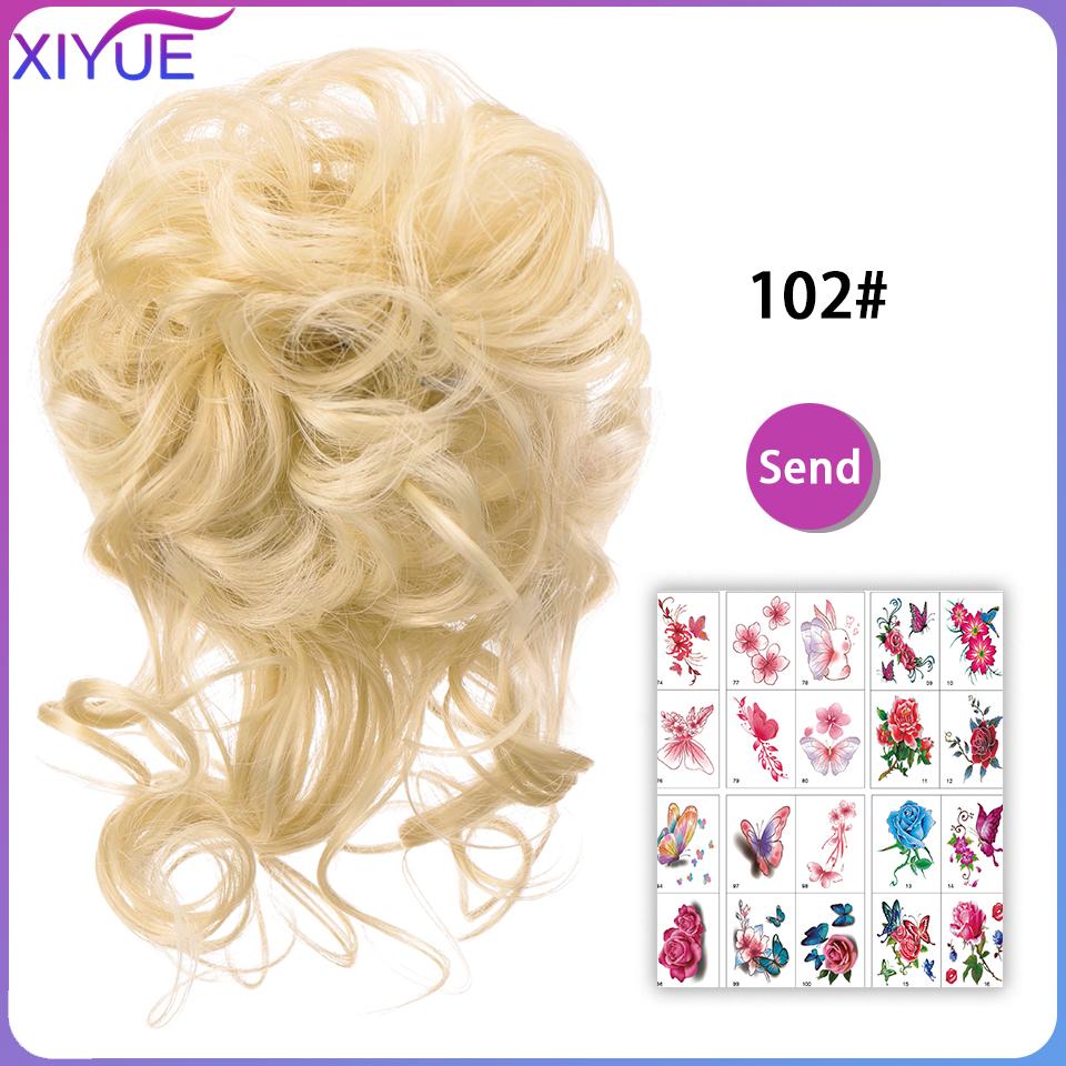 Synthetic Hair Bun Chignon Messy Curly Hair Band Elastic Scrunchy False Hair Pieces For Women Hairpins Black Brown