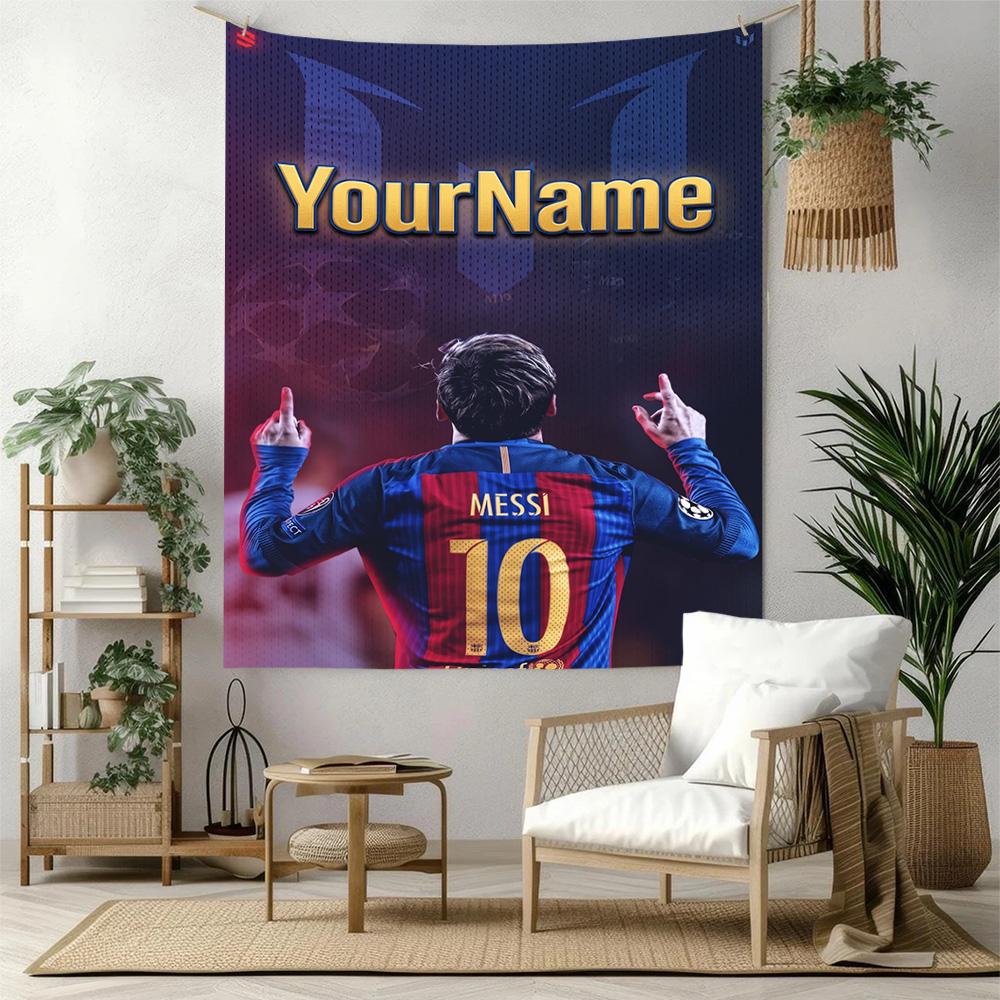 Messi Custom Your Name Wall Decor Tapestry Art For Pet Memorial Birthdaywedding Party Backdrop Family Gift