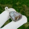 Natural Solar Moss Agate Gemstone Jewelry 925 Sterling Silver Pendant For Girls