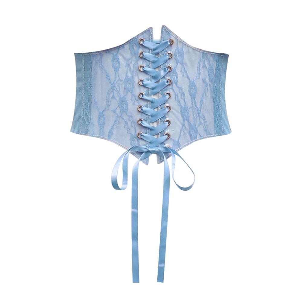 Flower Embroidery Silk Elastic Cummerbunds PU Leather Waist Bands  For Women Lady Girl Bridal