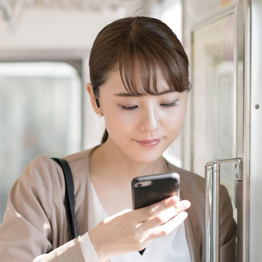 Kashimura [Ultra-Lightweight & Bean-Shaped] True Wireless Earbuds with AAC, IPX4 Waterproof, and Type-C Charging Case, Black, BL-141