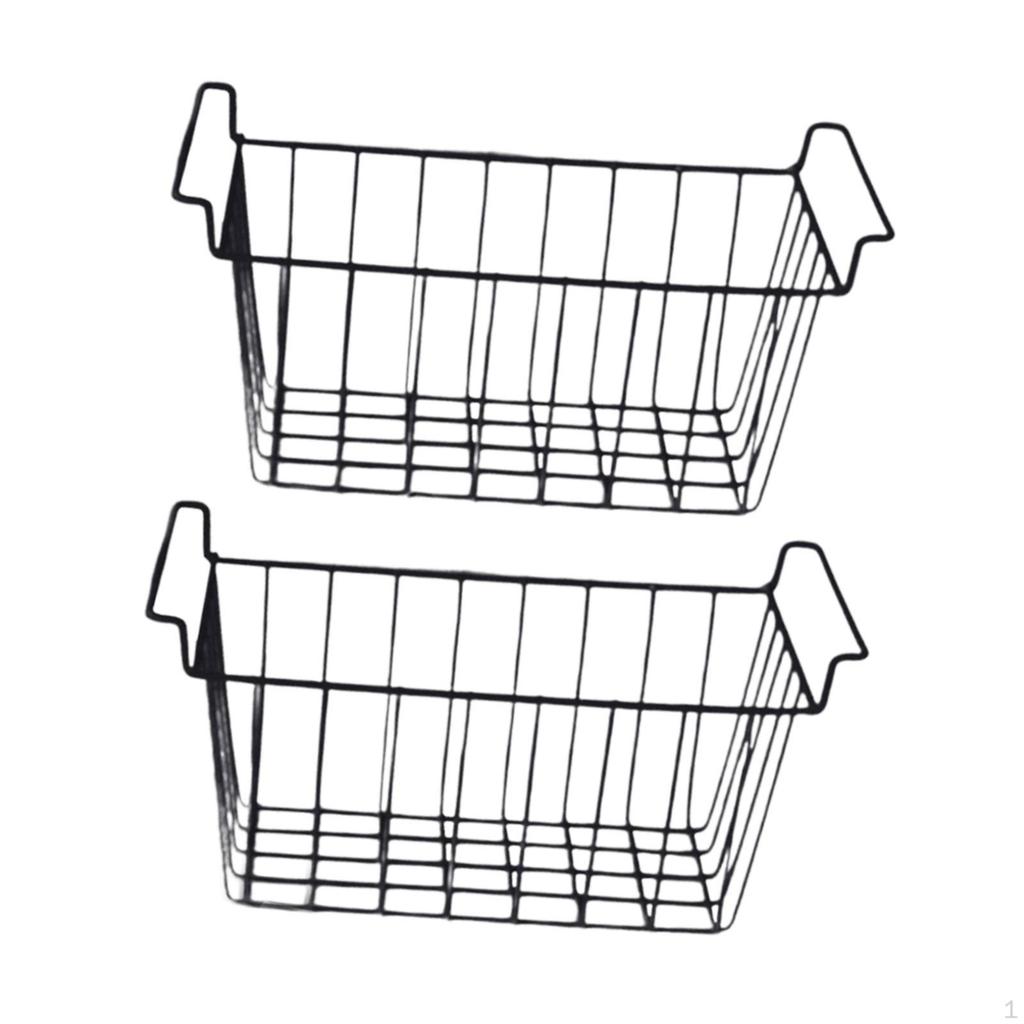 2 Pieces Deep Freezer Steel Wire Baskets Refrigerator Basket Practical