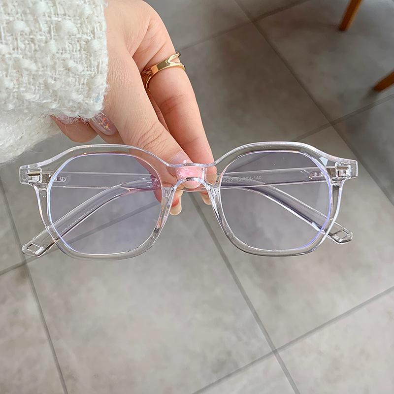 Анти-синие очки, простые плоские очки для женщин, модных и трендовых людей. Близорукость можно сочетать с очками с оправой в форме градусной линзы.