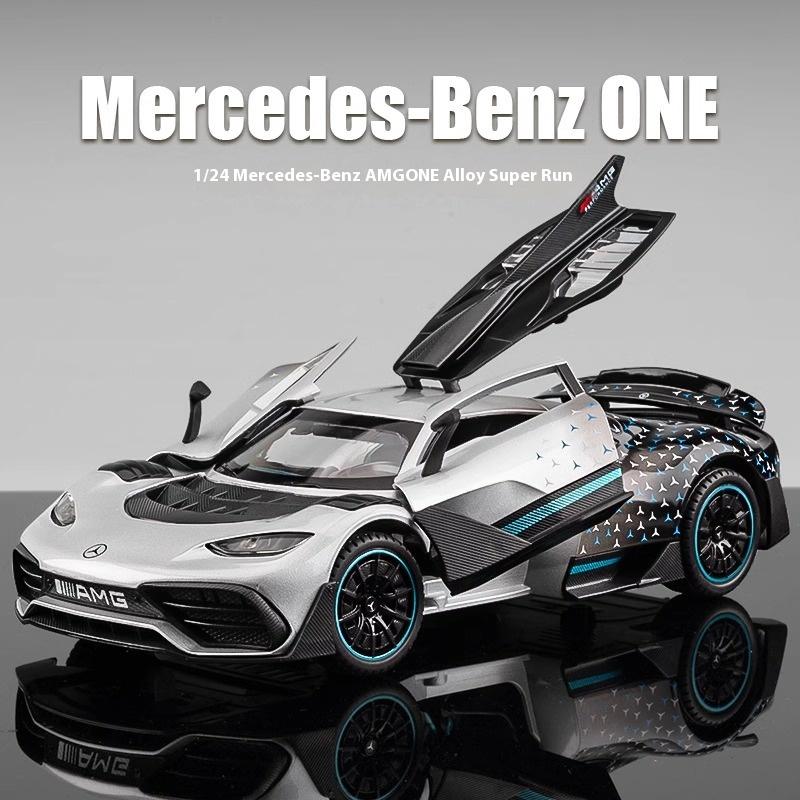 1:24 Mercedes Benz AMG ONE Alloy Sports Car Diecast Metal Model Simulation Sound & Light Toy Decorative Trendy Ornament For Boys