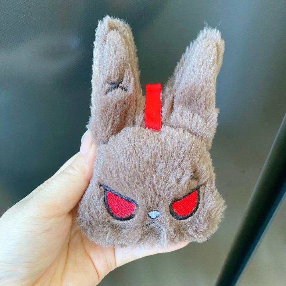 Fluffy Gothic Rabbit Compact Stitched Bunny Bag Pendant Halloween Plushie Goth Lovers