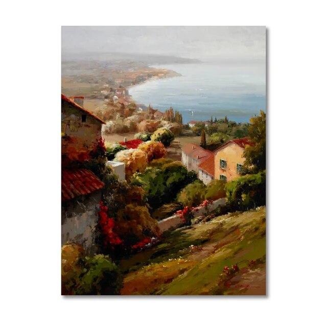 A2 A3 A4 Классическая Европа Уличное Кафе Холст Картины Венецианский Пейзаж Картинки Настенное Искусство Домашний Декор Плакат и Принты Без Рамки