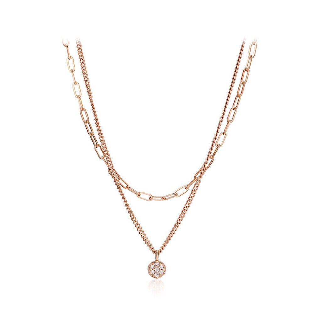 Chain Layered Bling Necklace Elbrnn143