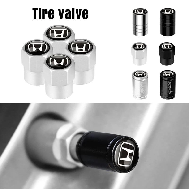 RFKNG1 For Honda 4Pcs Metal Car Wheel Tire Valve Stem Dust Cover Auto Accessories Civic 10th 11th Gen Hrv Fit 7 Crv Odyssey stickers