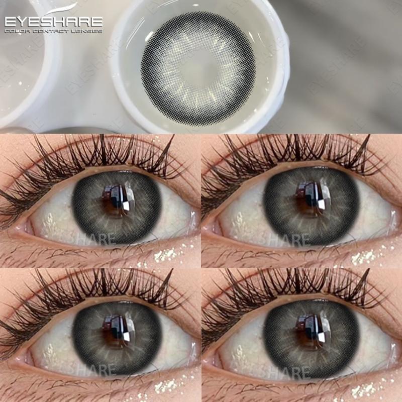 Eyeshare 2 шт. коричневые/серые/синие цветные контактные линзы для глаз натуральные зеленые косметические линзы