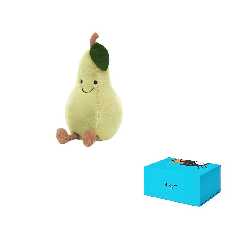 Jellycat Серия "Веселая еда" Фрукт Смешная груша Успокаивающая кукла Плюшевая кукла Сидящая 20 см высотой
