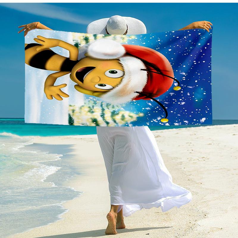 Ultra-Soft Beach Towel with Maya the bee Theme,Ideal for Pool - Camping, Diving - Perfect Travel Essential, Vibrant Beach Towel.