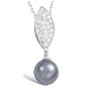 [H5508] - Silver Pendant 'Sissi' Silver Gray (rhodium-plated) - 33x10 Mm
