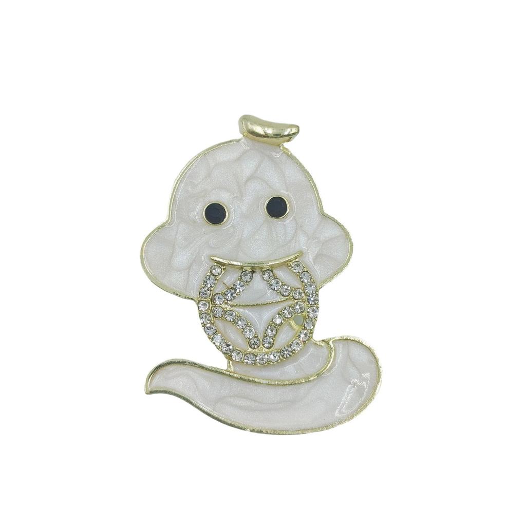 Unique Design White Gold Color Snake Brooches for Women Men Unisex Full of Rhinestone Metal Snake Animal Luxury Pins Badge Jewelry