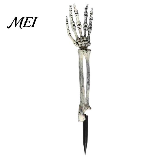 Easy Assembly Garden Ornaments Realistic Skeleton Stake, Spooky Halloween Skull Hand Yard Durable Plastic Cemetery Stakes Sign for Outdoor Lawn