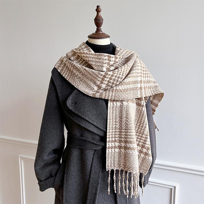 Autumn Luxury Women Plaid Scarves 180*30cm Men Thicken Warm Scarf Classic Plaid Tassel Shawl Cashmere Imitation Poncho Stoles