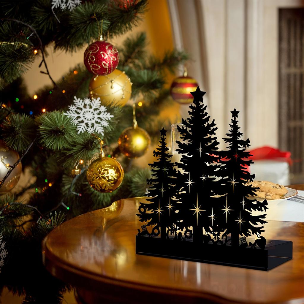 1Pc Iron Decoratio N, Centerpiece Decoration, Interior Decoration, Home Art Decoration, Ideal Gift Choice, Christmas , Compatible with Real Candles,