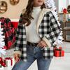 Yousheng Women's Sherpa Plaid Shacket Long Sleeve Fleece Lined Jacket Oversized Warm Zip Up Hooded Coat Winter Outerwear