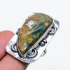 Natural Rainforest Jasper Gemstone 925 Sterling Silver Jewelry Ring Size 8 l4C53