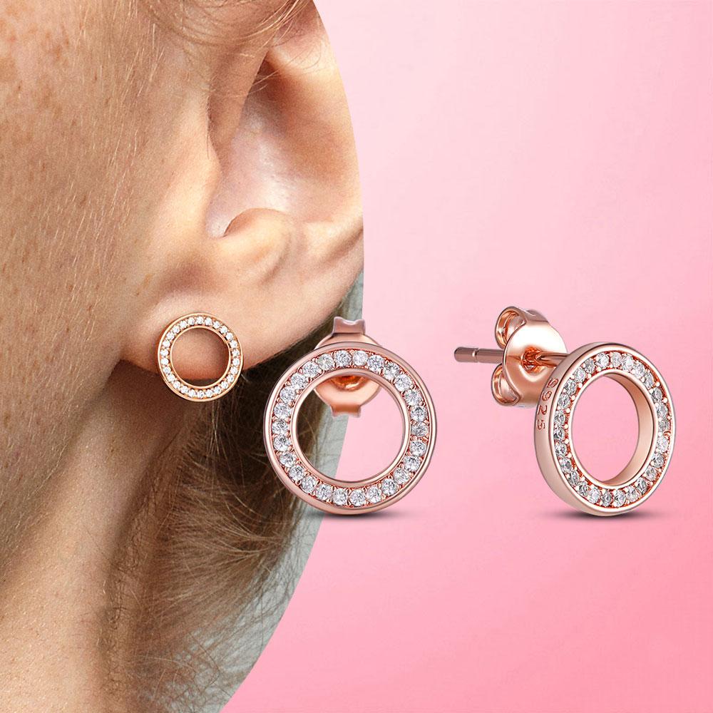 Серьги Серебряные серьги 925 пробы Геометрические серьги-гвоздики для женщин Свадебные серьги в корейском стиле S925 Изящные ювелирные изделия Тенденция