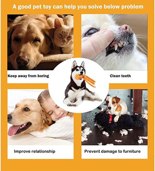 Собака пищащий осьминог без набивки плюшевая звуковая жевательная игрушка для маленьких и средних собак