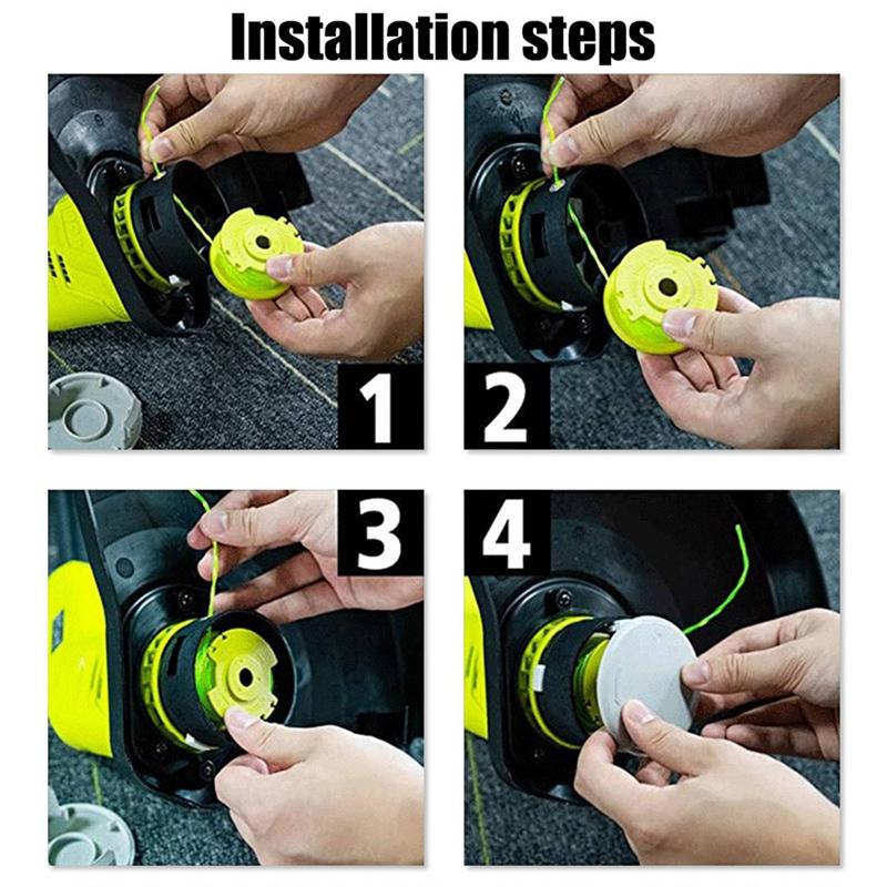 8X AC80RL3 Сменная катушка с леской для беспроводных триммеров Ryobi One Plus+ 18 В, 24 В и 40 В, Леска для триммера, Автоматическая подача