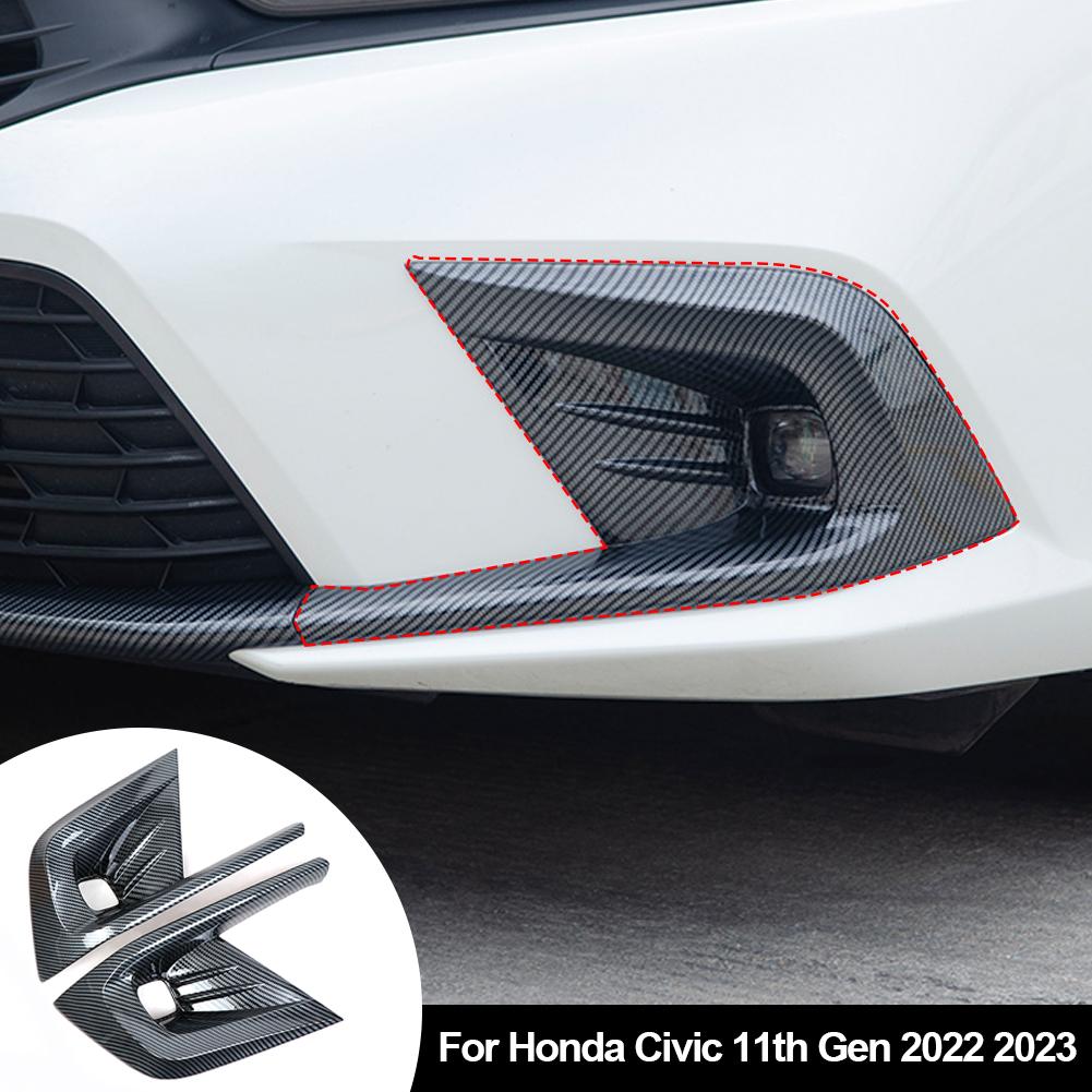 2 шт. передние противотуманные фары автомобиля, крышка лампы, накладка на бампер, протектор, украшение, стиль для Honda Civic 11th Gen 2022