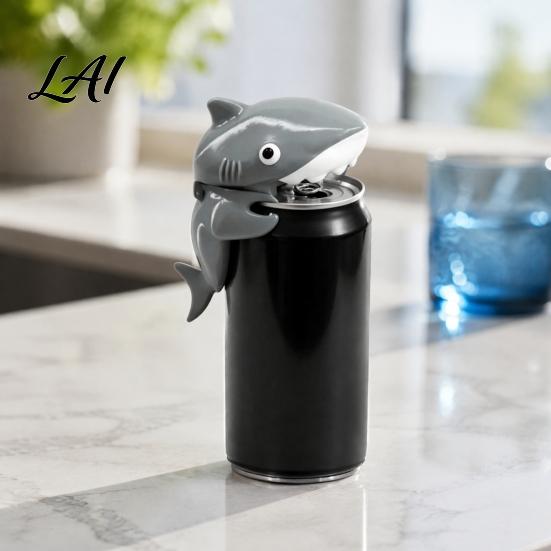 Shark Can Topper Dinosaur Cover Cute Animal Soda Holder for 375ml Cans T-Rex Drink Plastic Stand Desk Fun Party Home Bar Decor Gift Protector