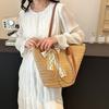 Straw Beach Bag Summer Woven Tote Bag Large Capacity Shoulder Commuting Woven Bag for Women Straw Purses and Handbags Woven Bag