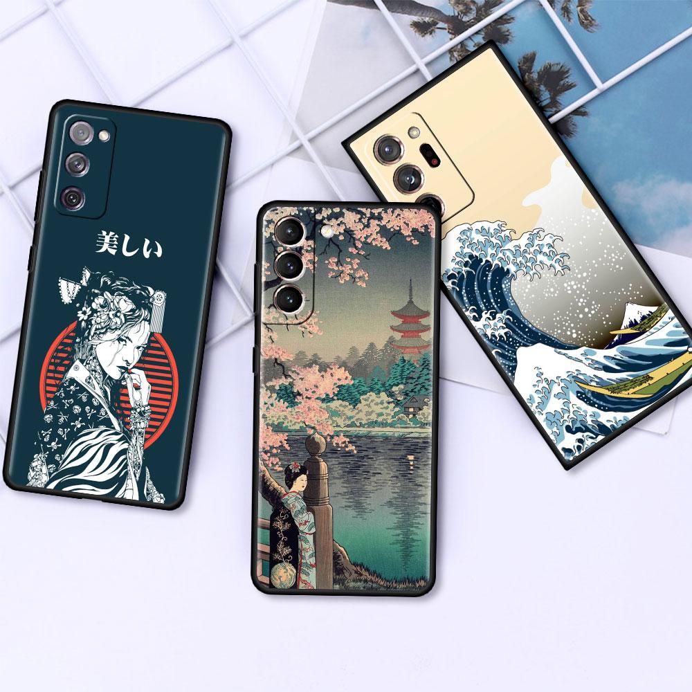 Мягкий чехол для Samsung Galaxy S22 Ultra S20 FE S21 S23 Plus S10 Lite S9 S8 S10e TPU силиконовый чехол для телефона японский стиль искусство Япония