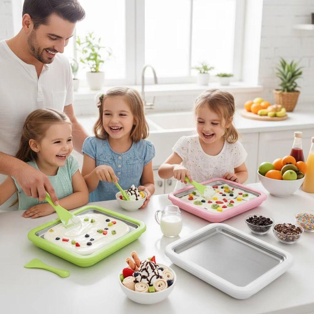 DIY Ice Cream Maker Multifunctional Sweet Spot Cold Plate Cold Sweet Fried Ice Pan  Birthday Gift