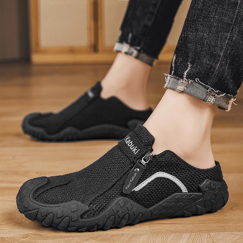 Cloth shoes men's casual driving shoes breathable and non-slip one-pedal lightweight sports flow bag head slippers