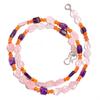 Natural Rose Quartz Carnelian Amethyst Gemstone Smooth Beads Necklace 17" UB3063 UB-3063