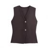 Women's Summer V Neck Vest Button-up Sleeveless Suit Jacket Waistcoat Casual Business Blazer Vest Top