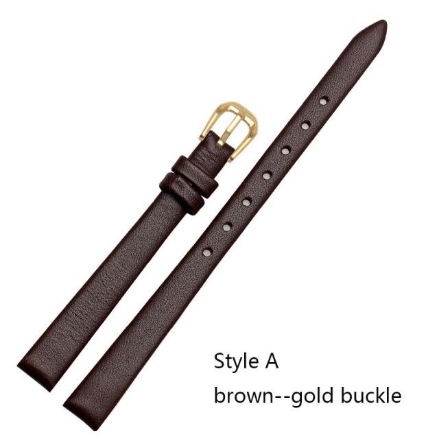 Женский браслет для часов из натуральной кожи, модный ремешок для часов, наручные часы, мини-ремешок 6 мм, 8 мм, 10 мм, 12 мм, 14 мм, маленький размер, красный ремешок для часов