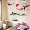 1pc Chinese Style Sakura Japanese Pink Cherry Blossom Tree Decoration Mural Decals Wall Sticker Poster Wallpaper Decor.