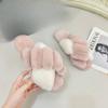 Fashion Women Fuzzy Slippers Cross Band Soft Plush Cozy House Shoes Furry Open Toe Indoor Outdoor Warm Anti Skid Leisure Ladies Slippers