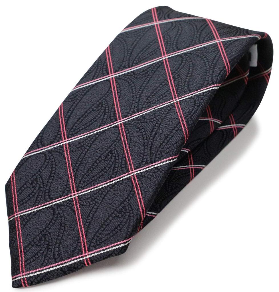 Галстук бренда MICHIKO LONDON, сделано в Японии, шелковый жаккардовый тканый узор пейсли [MICHIKO LONDON] 100% (C Pattern Черный)