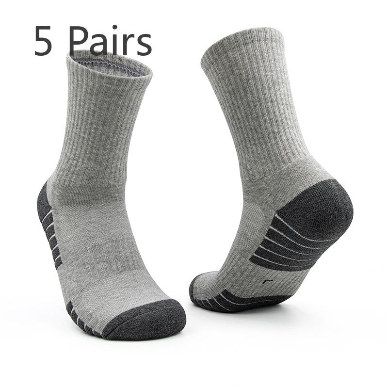 5 пар мужских толстых полотенец для профессионального баскетбола, впитывающих, дышащих, подходящих по цвету спортивных носков