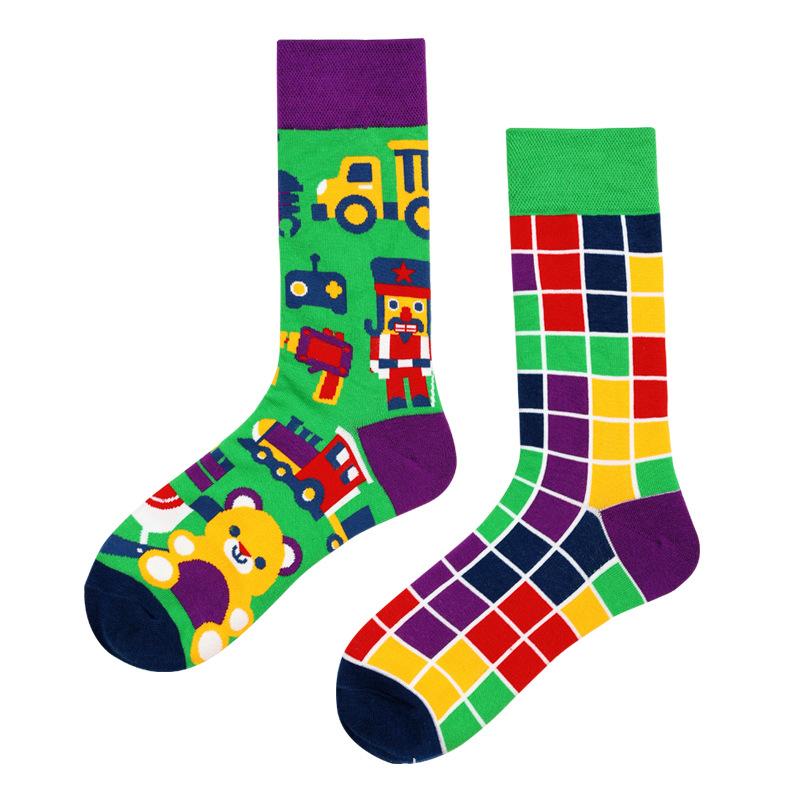 Носки мужские и женские с мандаринками, оригинальные модные носки AB, средние высокие носки-трубы, хлопковые носки с изображением цветов, фруктов, животных и мультфильмов