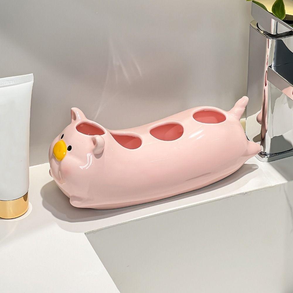 Ceramic Toothbrush Storage Rack Cartoon Electric Toothbrush Stand for Bathroom