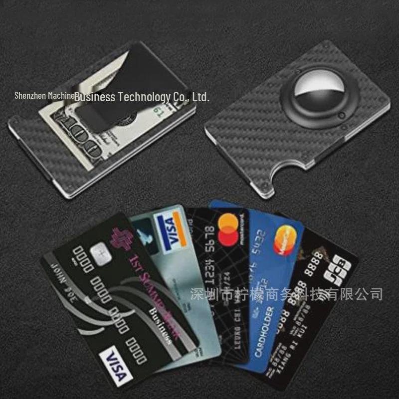 Новый держатель для карт из алюминиевого сплава с блокировкой RFID и трекером AirTag