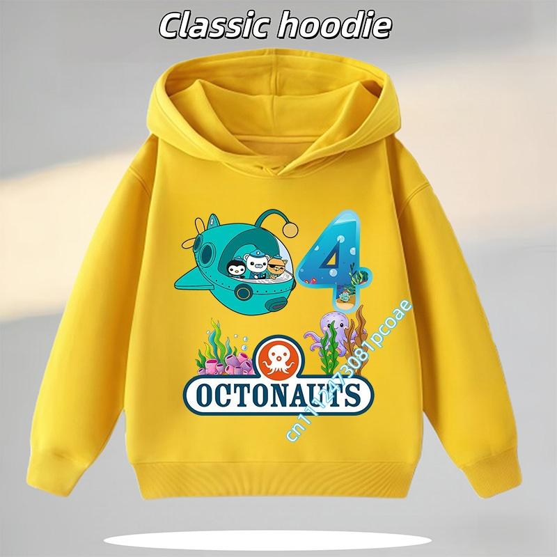 Octonauts 1-8-year-old Hooded Sweatshirt for Boys, Girls' Casual Top with Digital Cartoon Print, Long Sleeve for Autumn/Winter